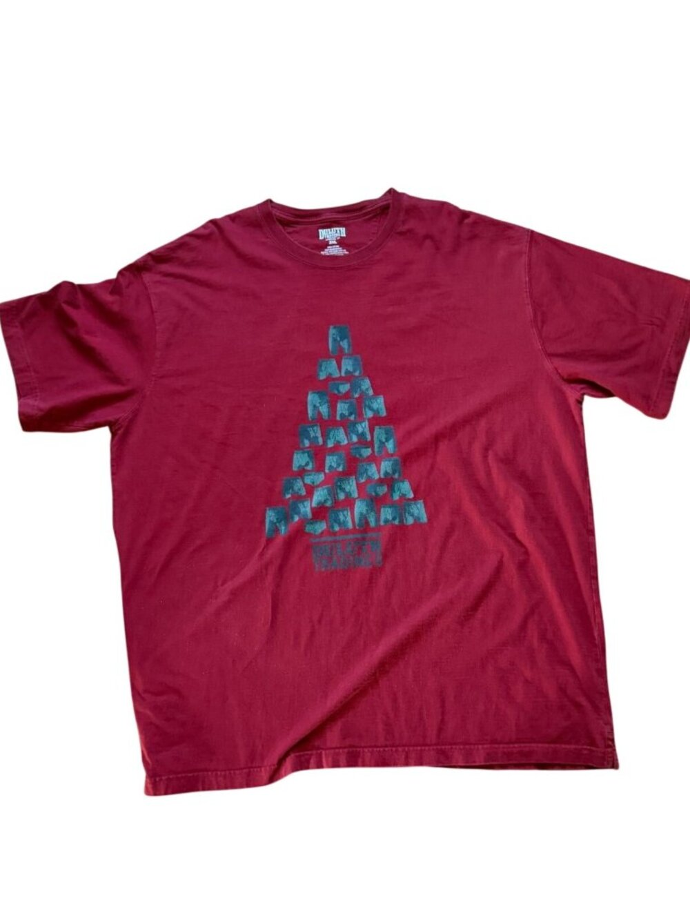 Duluth Trading Co Men's Longtail T Buck Naked Tree Logo T-Shirt-Red-2XL-GUC
